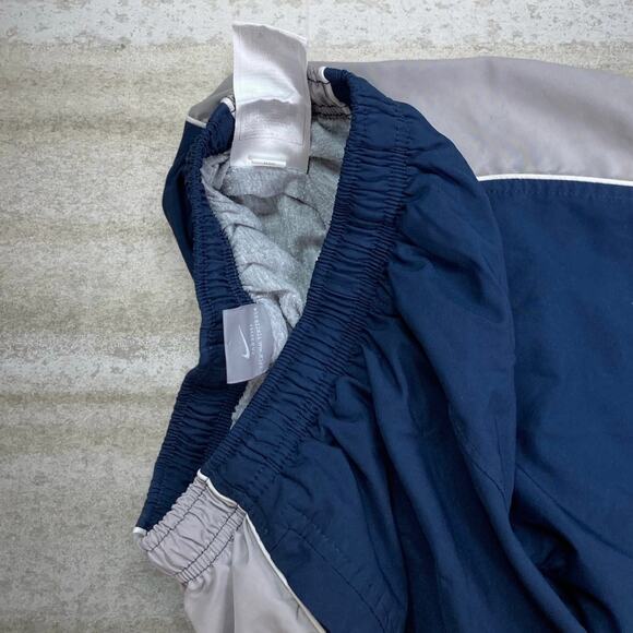 Vintage Y2K Nike Track Pants Youth L Baggy Wide Navy Blue Polyester Sweatpants - Picture 5 of 8